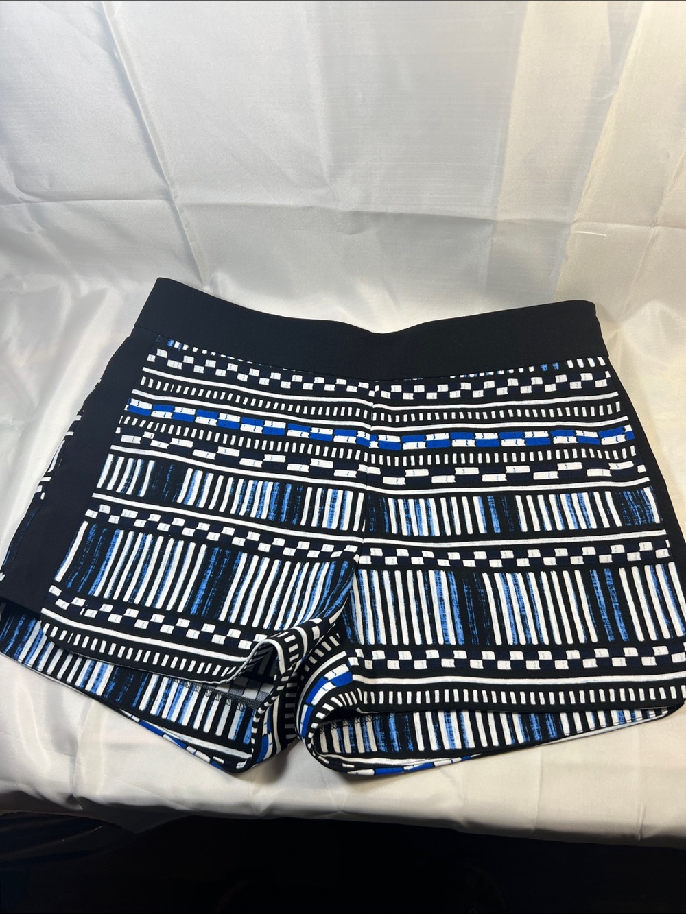 Black and Blue Patterned Women's Shorts